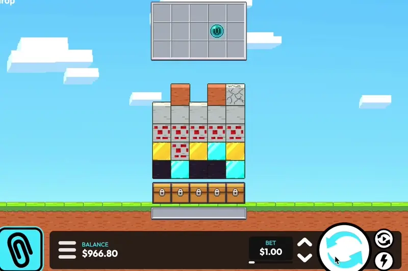 Minedrop майнкрафт казино слот с механикой разбивания блоков